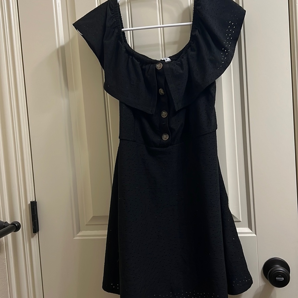 Speechless Off the Shoulder Black Dress
